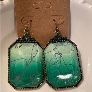 green earrings